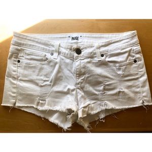 PAIGE White Denim Shorts